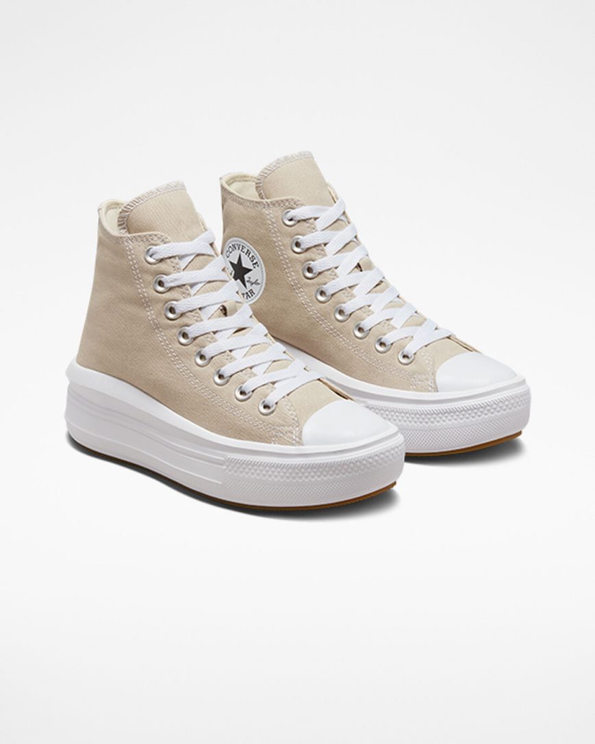 Women's Converse Chuck Taylor All Star Move High Top Platform Shoes Grey / White / Grey | AU E9C64Z